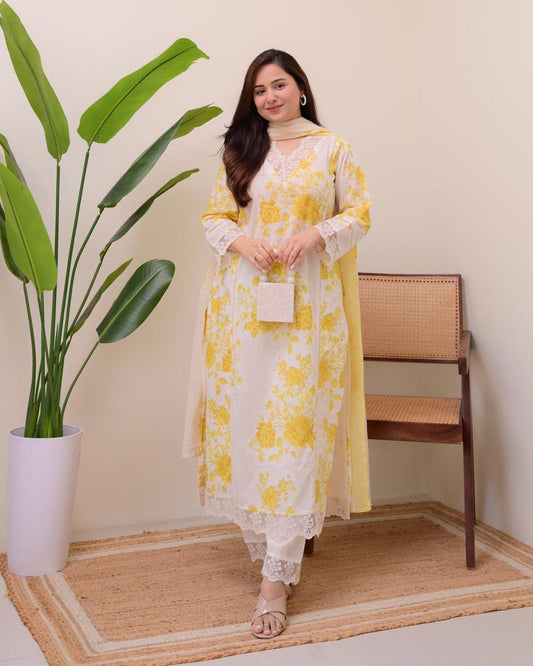 Printed Straight Kurti Pant Set
