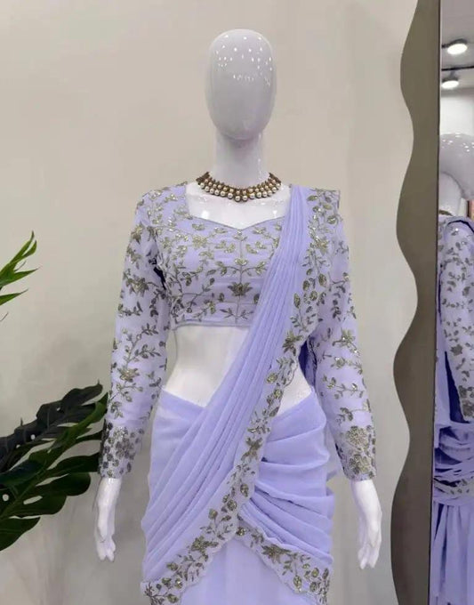 Faux Georgette Lehenga Saree