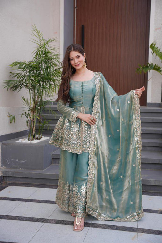 Designer Two-Toned Sharara Suit