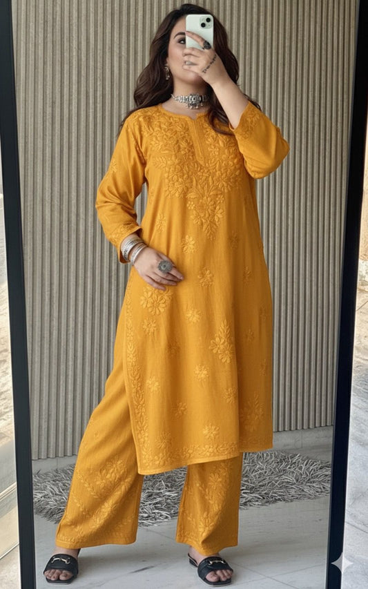 Lucknowi Chikankari Beautiful Designer Dyeable Rayon Plazo Set