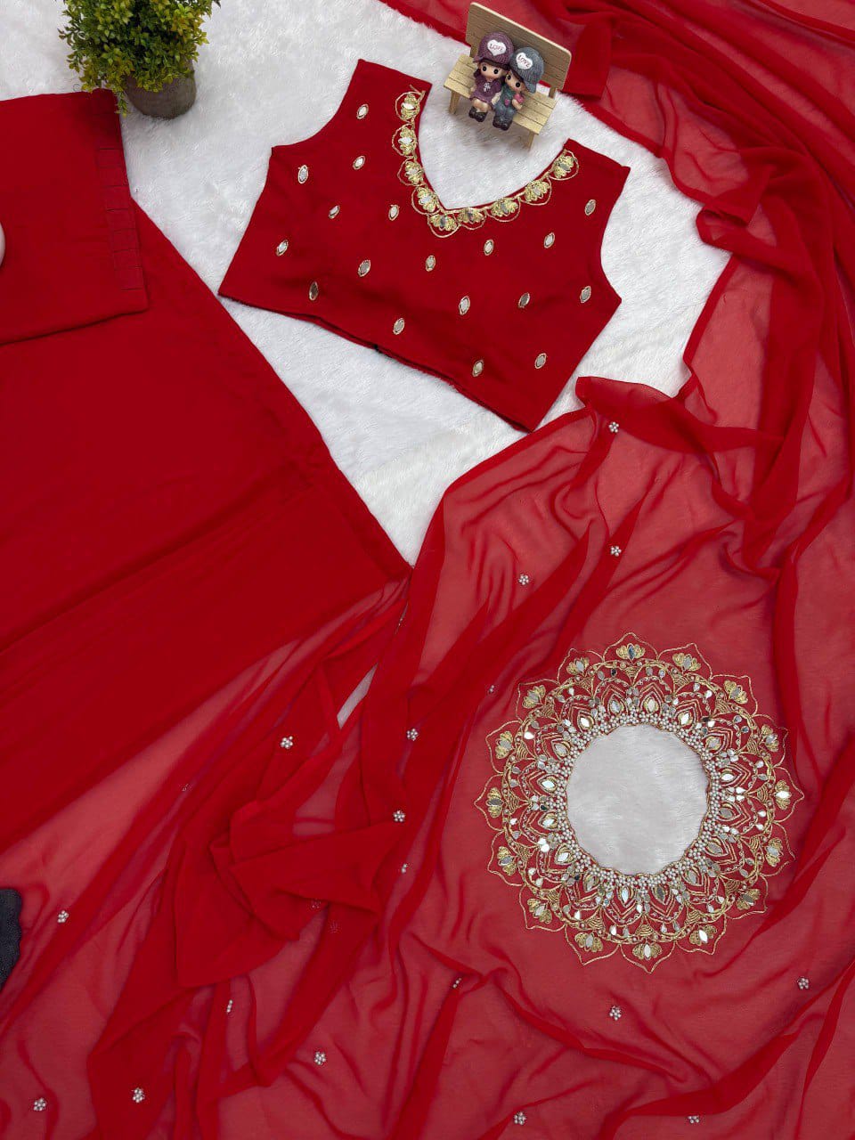 2 Style Handwork Drape Saree with Stitched Blouse