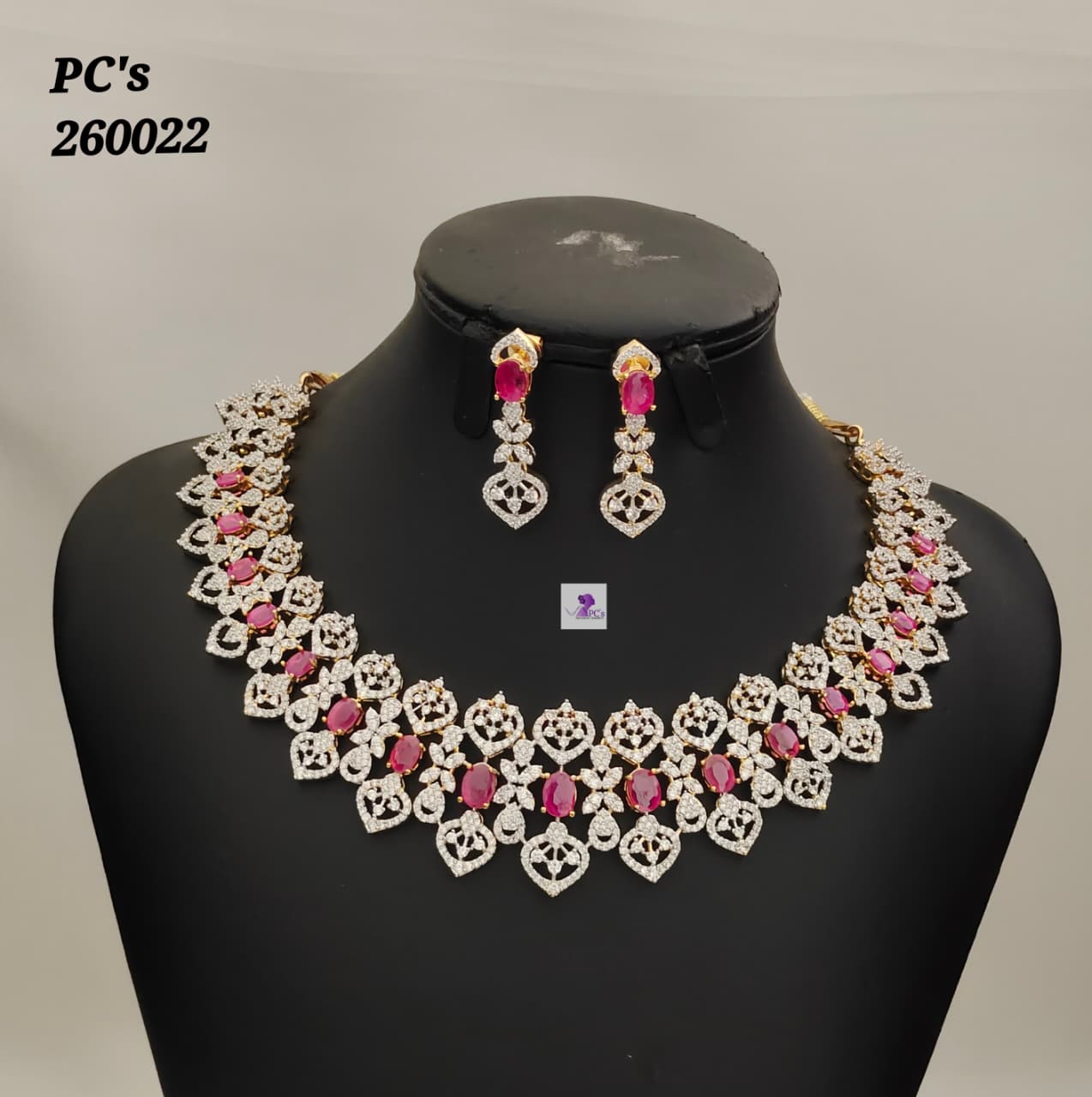 Ruby Stoned Necklace Set