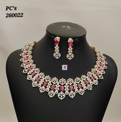 Ruby Stoned Necklace Set