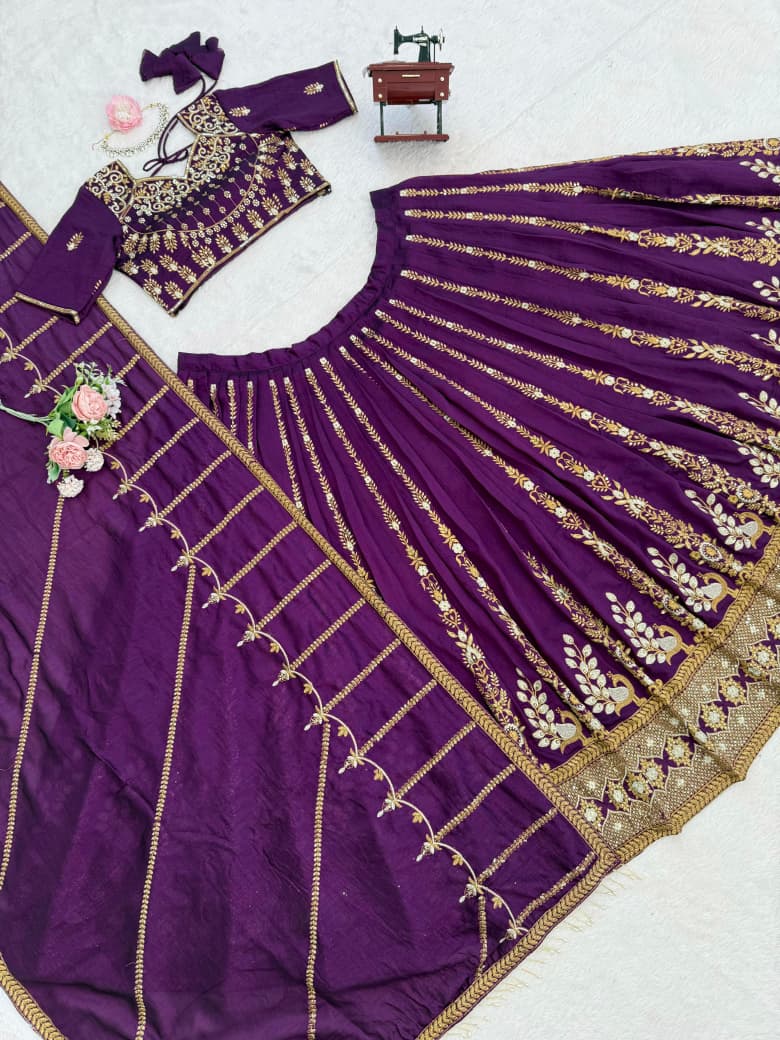 Royal Purple Premium Designer Lehenga