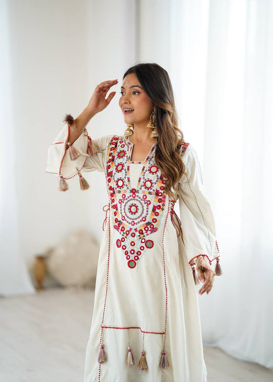 Premium Cotton Peplum and Bellb Bottom Set
