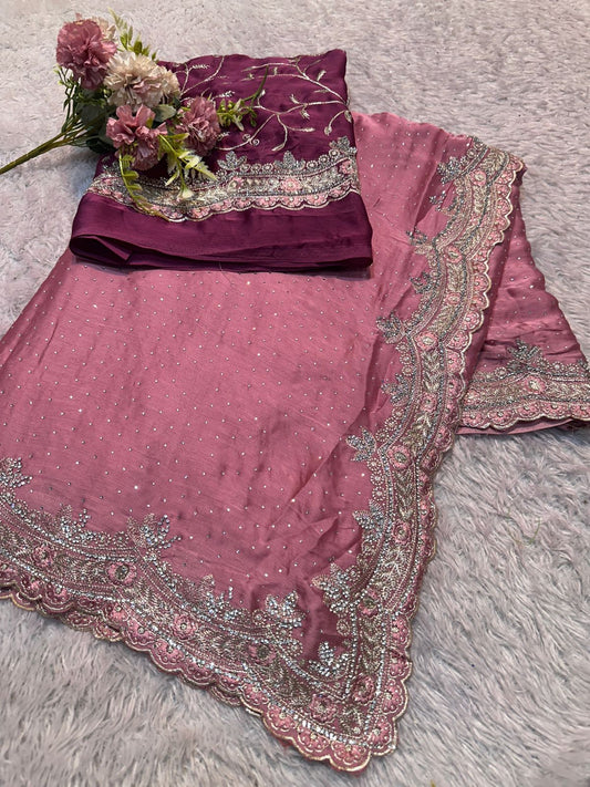 Satin Shiffon Premium Sarees