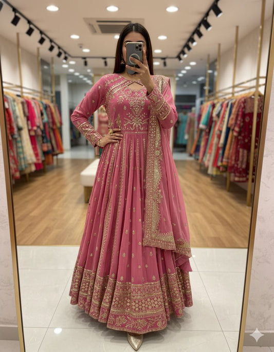 Designer Faux Georgette Anarkali Gown