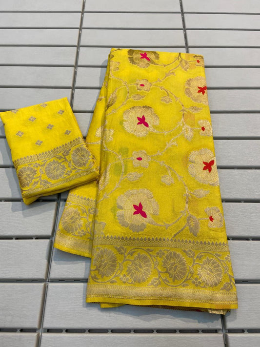 Banarasi Khadi Georgette Silk