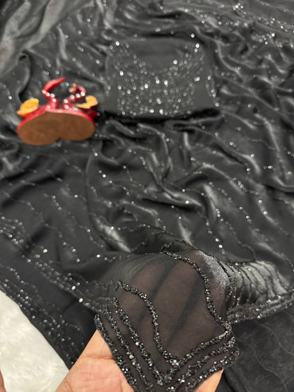 Flawless Black Cocktail Saree