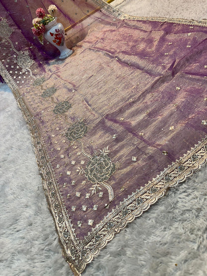 Crush Tissue Partywear Saree
