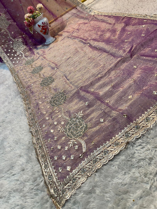 Crush Tissue Partywear Saree