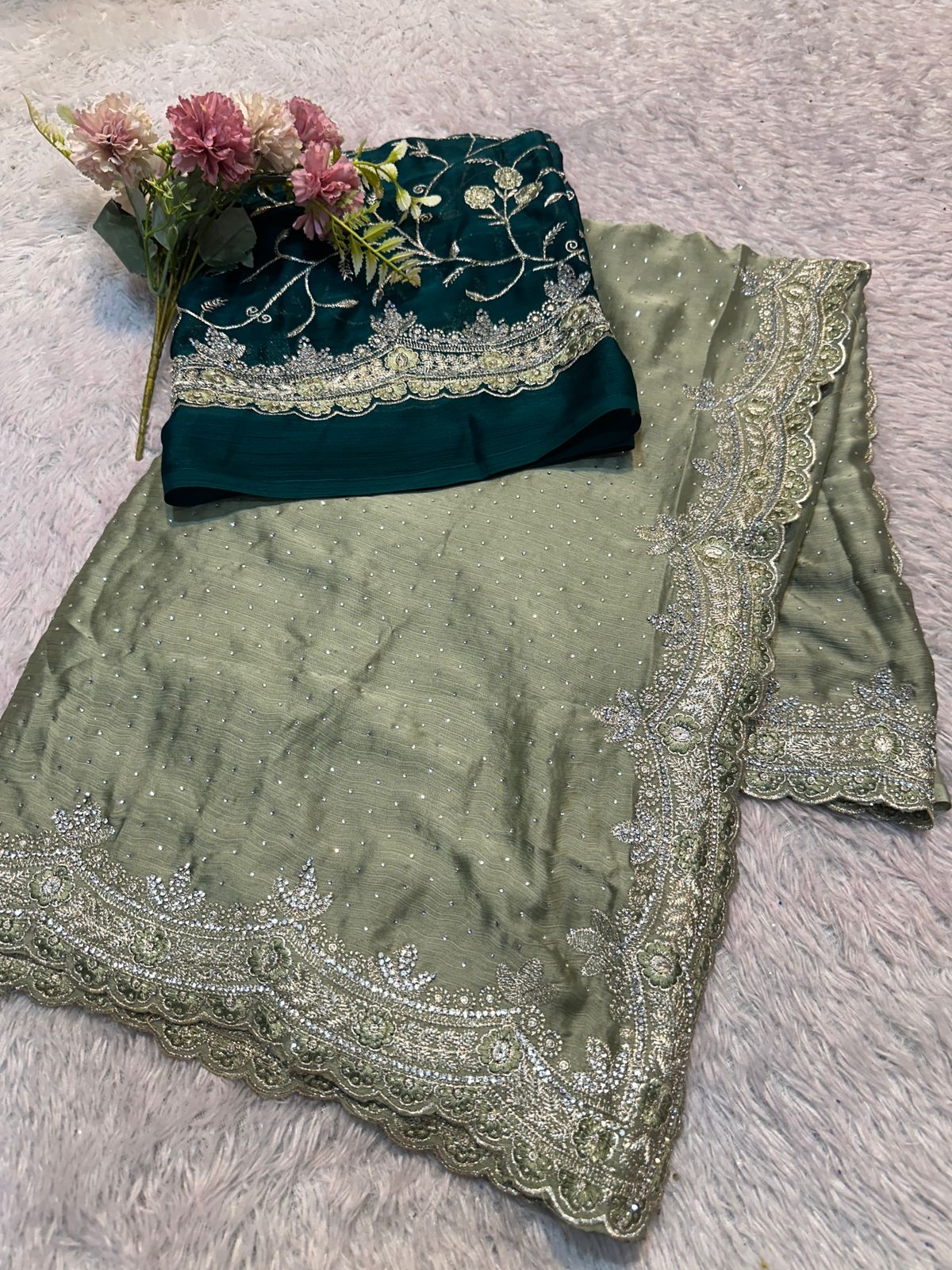 Satin Shiffon Premium Sarees
