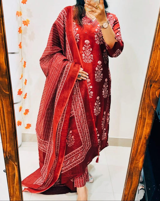 Floral Cotton Suit Set