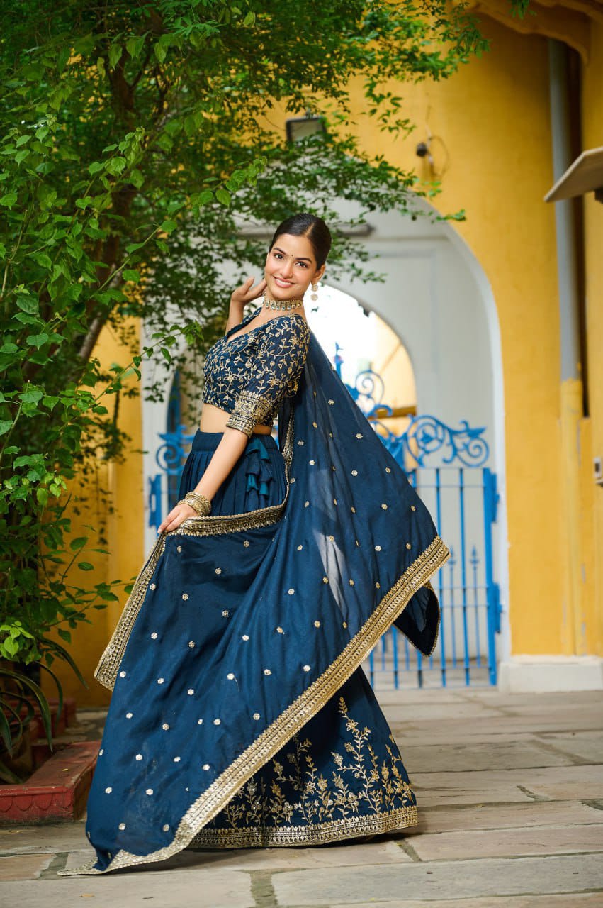 Vichitra Silk Heavy Sequencework Lehenga