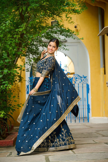 Vichitra Silk Heavy Sequencework Lehenga