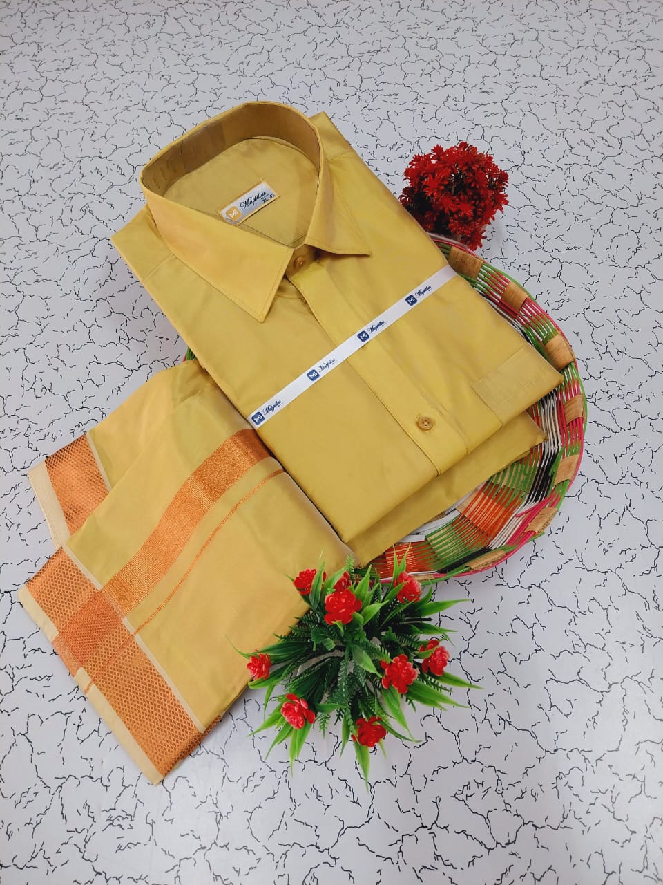 Grand and Luxurious Silk Men's Dhoti Set