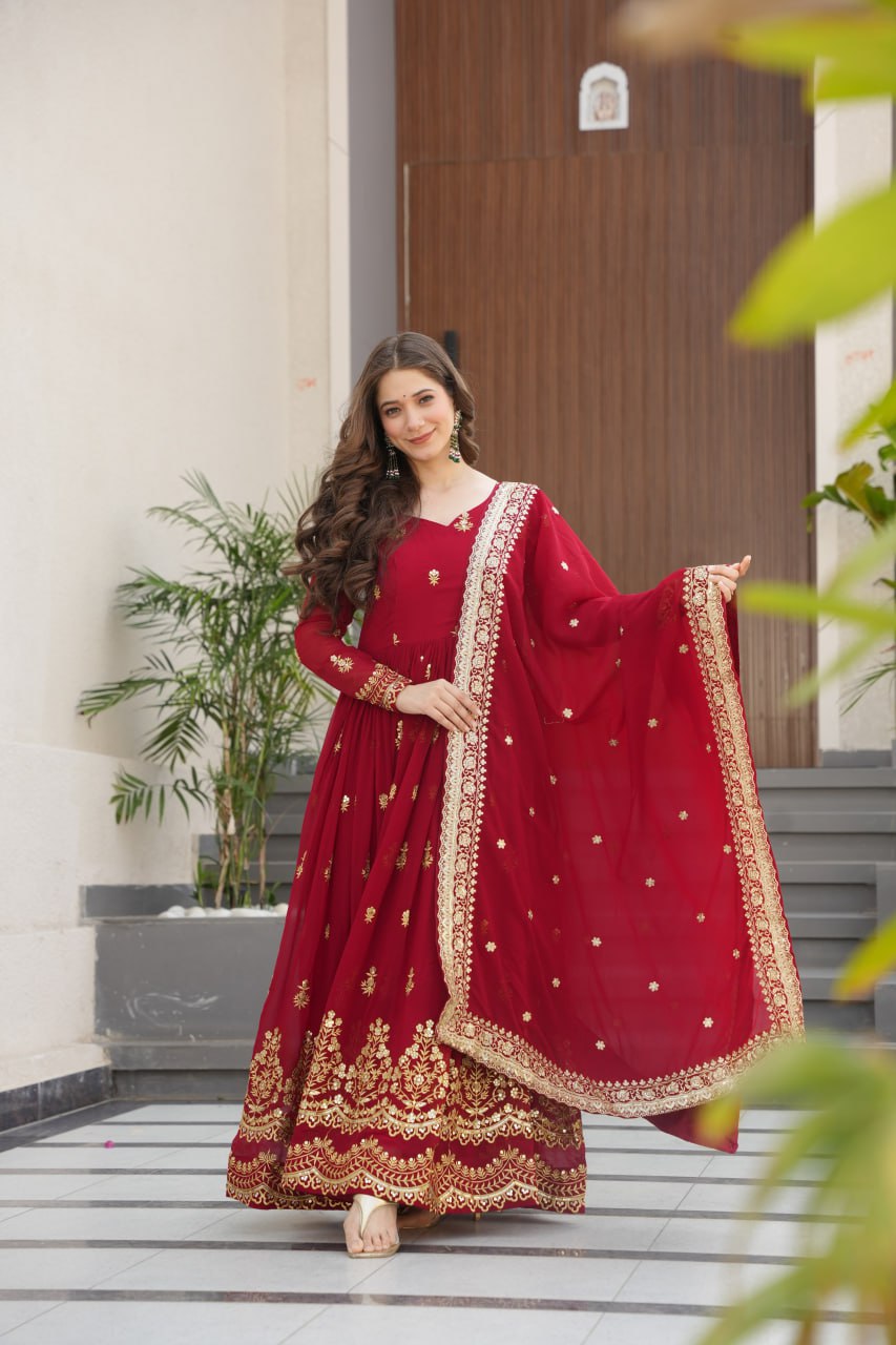 Premium Anarkali Gown-Dupatta