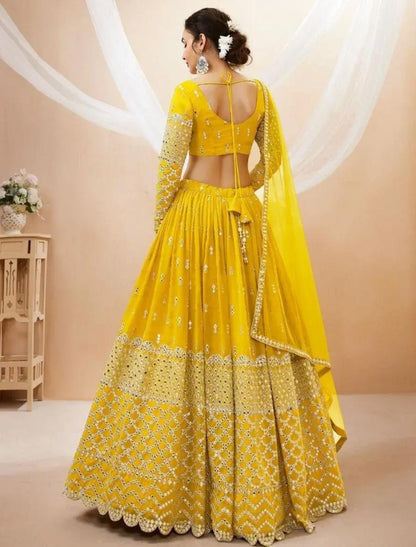 Beautiful Zari Embroidered Haldi Outfit