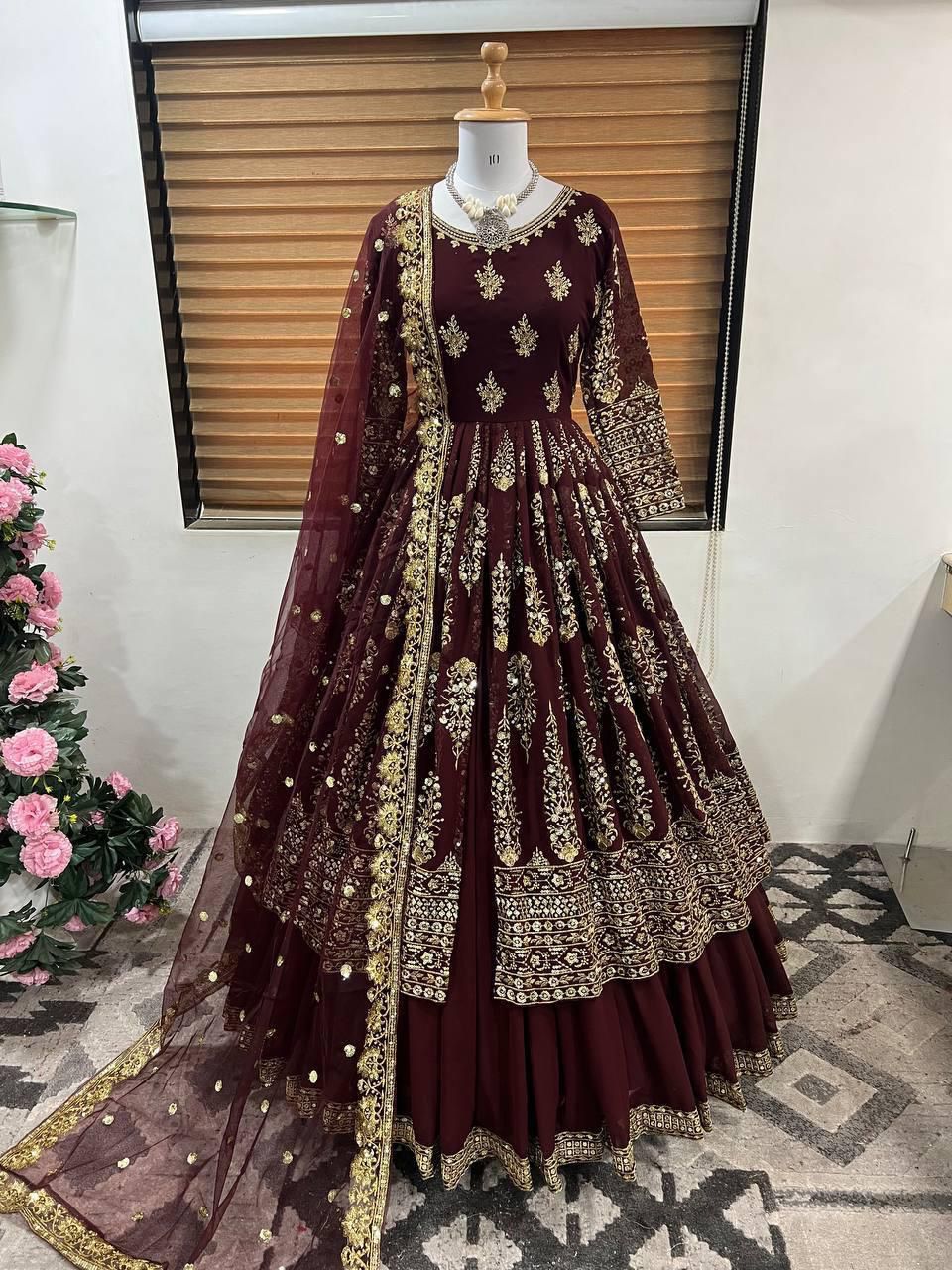 Partywear Heavy Embroidered Leheng