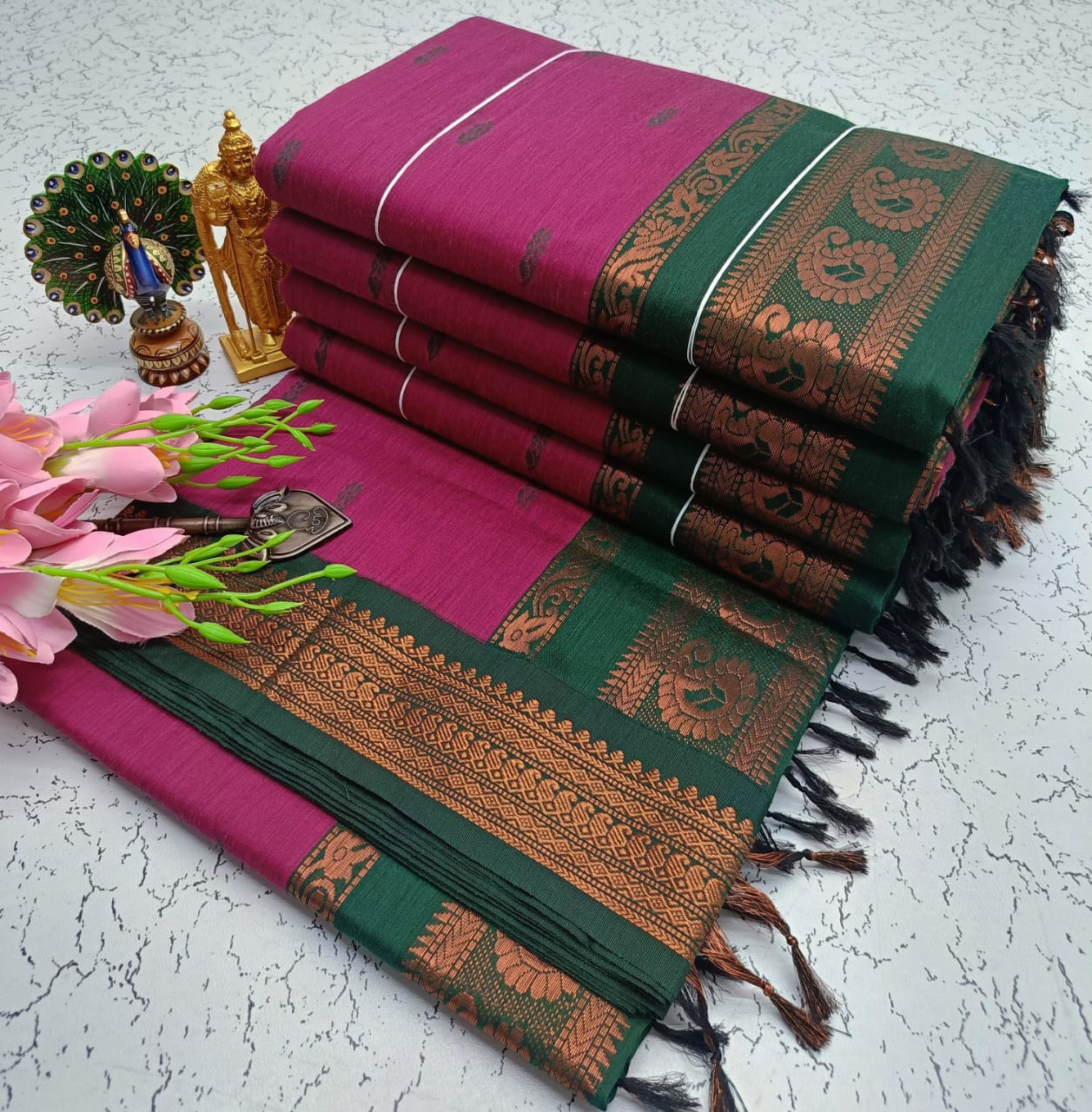 Premium Quality Kalyani cotton saree/Lata Gadwal Paithani
