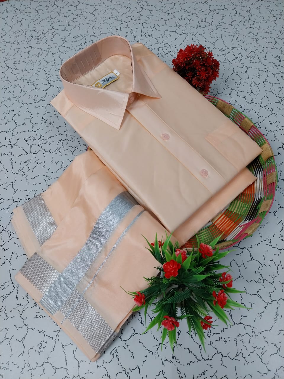 Grand and Luxurious Silk Men's Dhoti Set