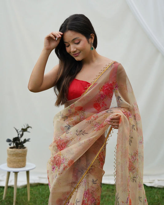 Trending Floral Organza Saree
