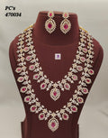 Majestic Ruby-Red and American Diamond Short-Haram Set