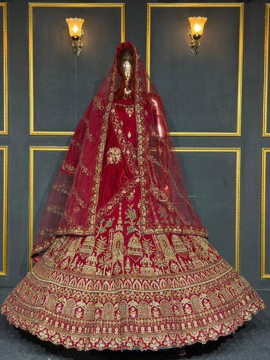 Velvet Bridal Lehenga(Timeless Heirloom Look)