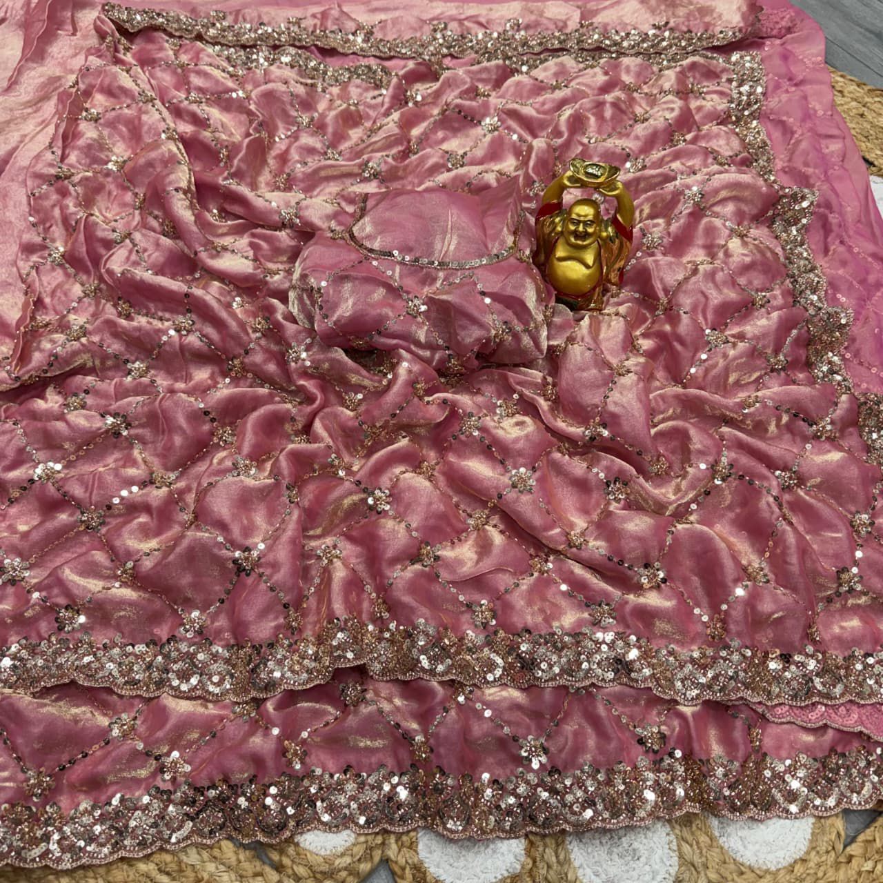 Designer Handwork Saree with cutdana work