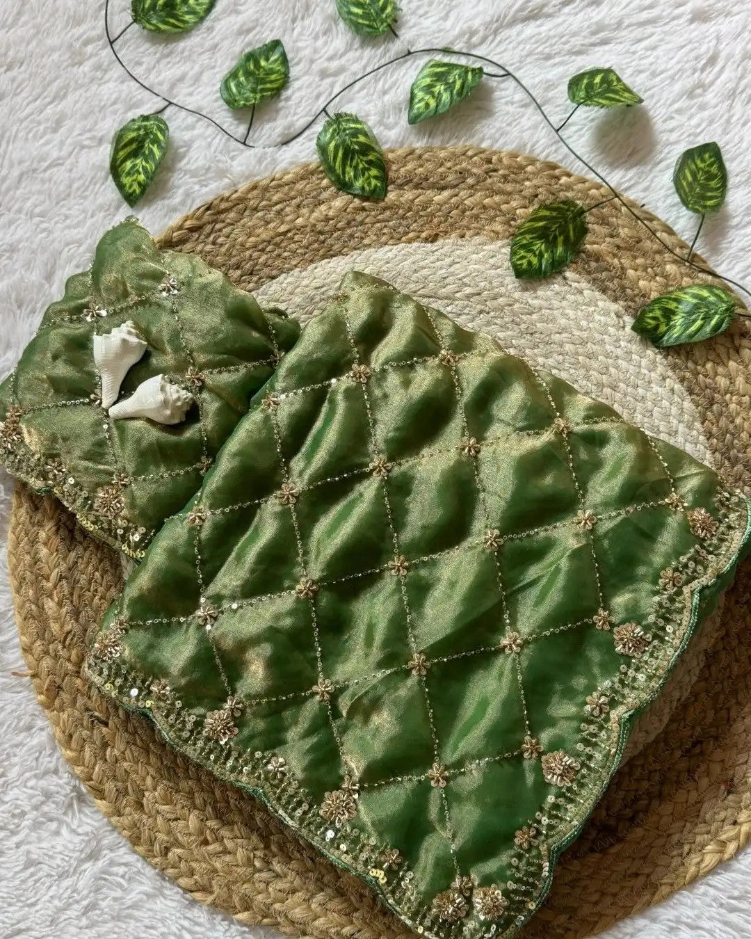 Designer Moti and Cut Dana Spacesilk Sarees