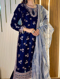 Velvet Embroidered Suit Set