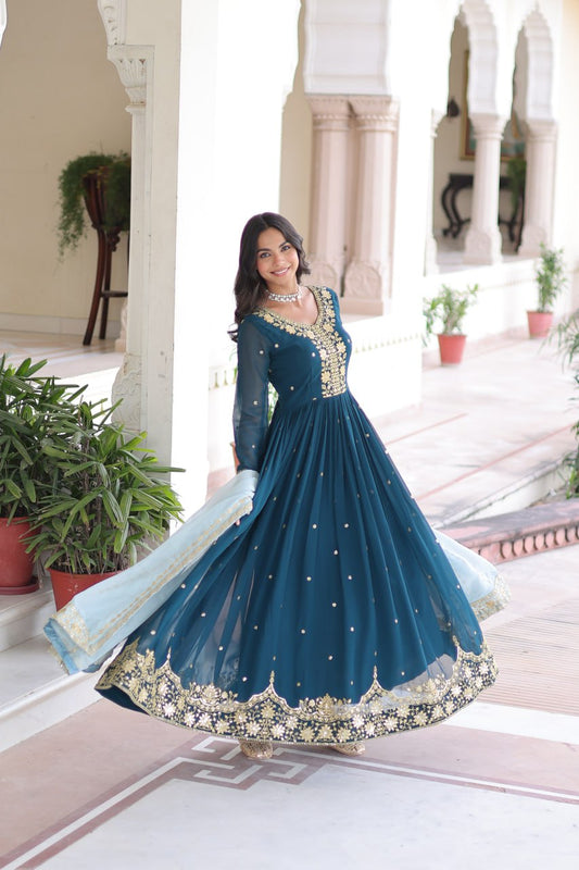 Premium Faux Georgette Gown