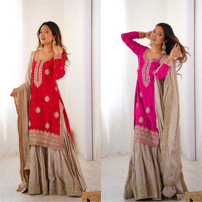 Designer Partywear Sharara Suit
