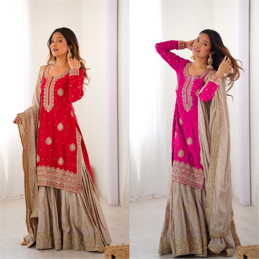 Designer Partywear Sharara Suit