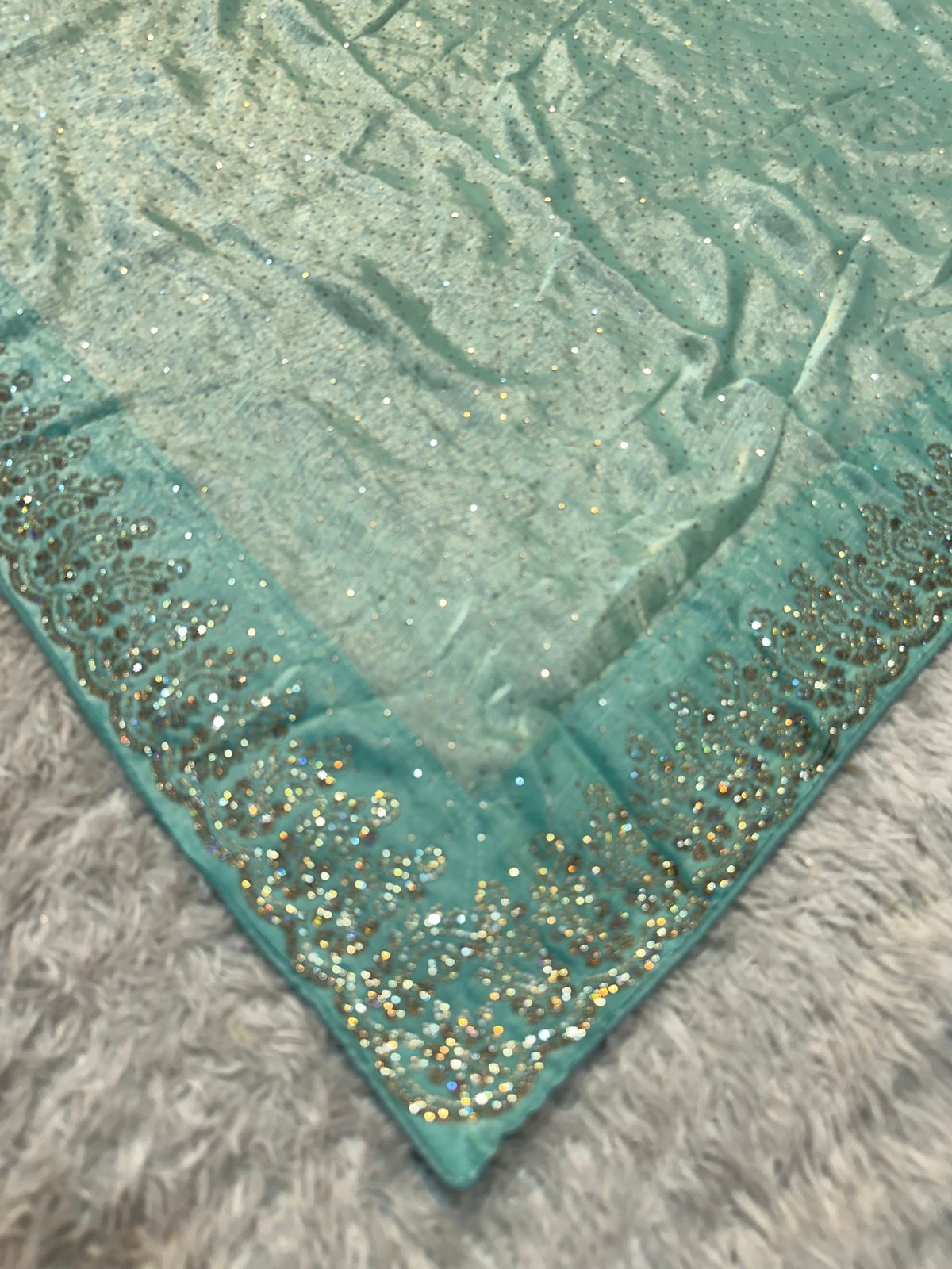 Fendi Shiffon Premium Saree with Shadow Siroski
