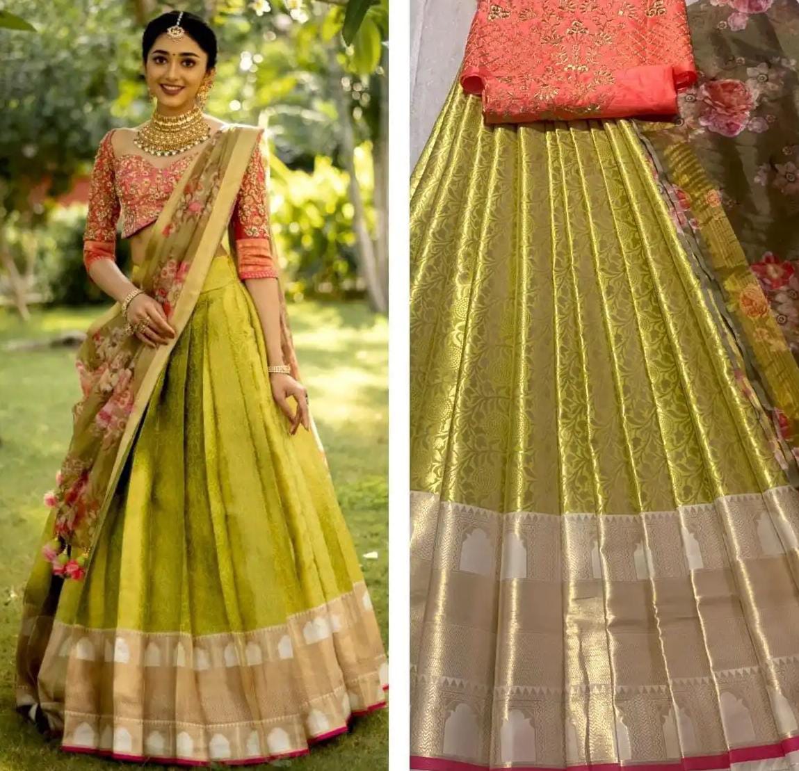 Elegance Redefined: Stunning Kanjeevaram Halfsaree!