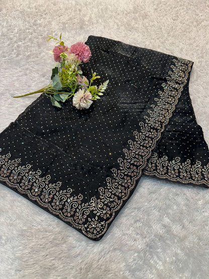 Fendi Shiffon Premium Saree with Shadow Siroski
