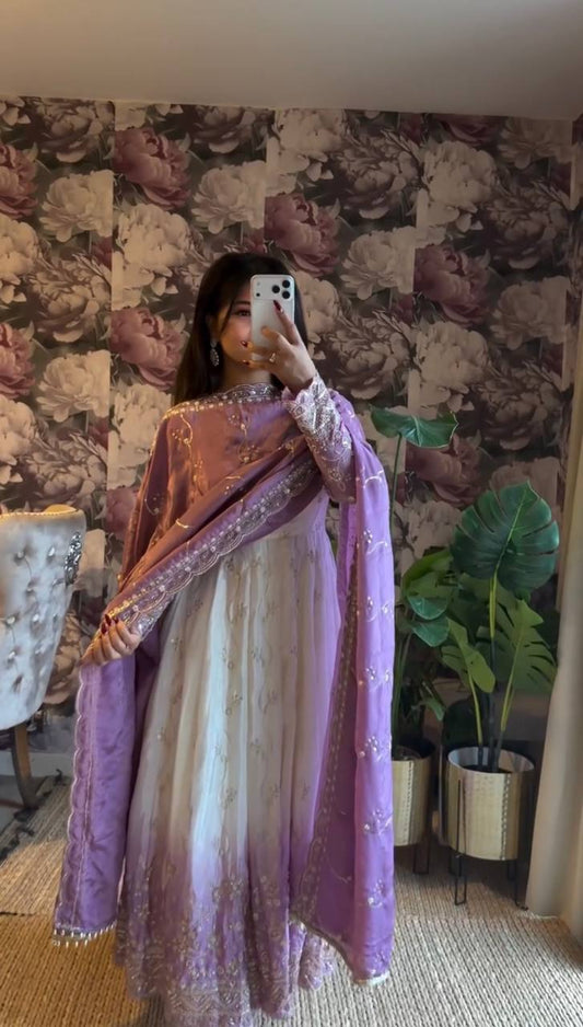Star Georgette Partywear Anarkali Set