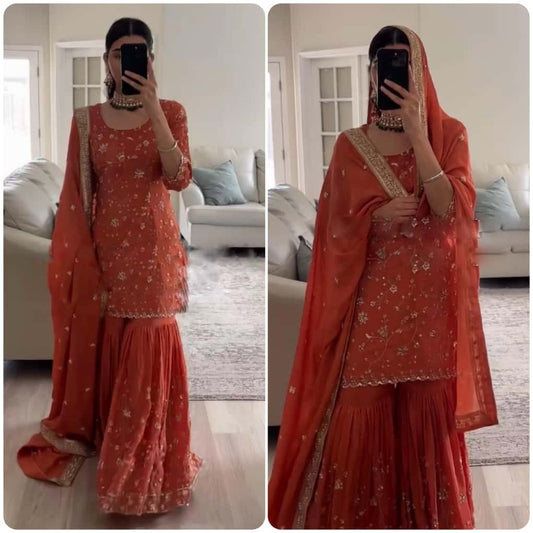 Partywear Designer Sharara Set
