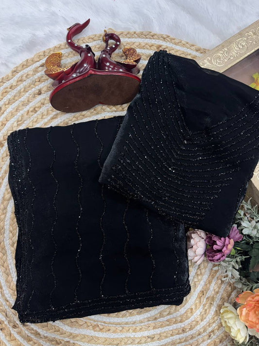 Flawless Black Cocktail Saree