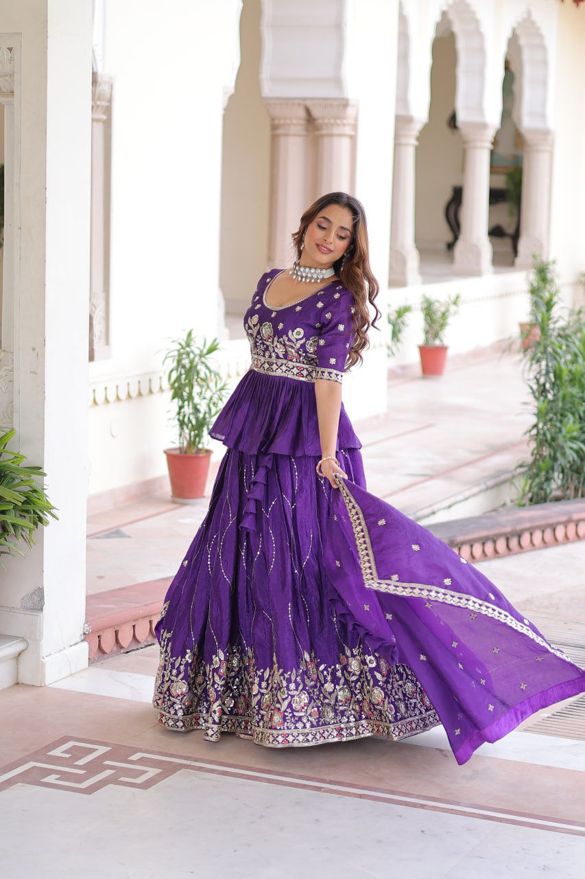 Premium Designer Peplum Lehenga Set