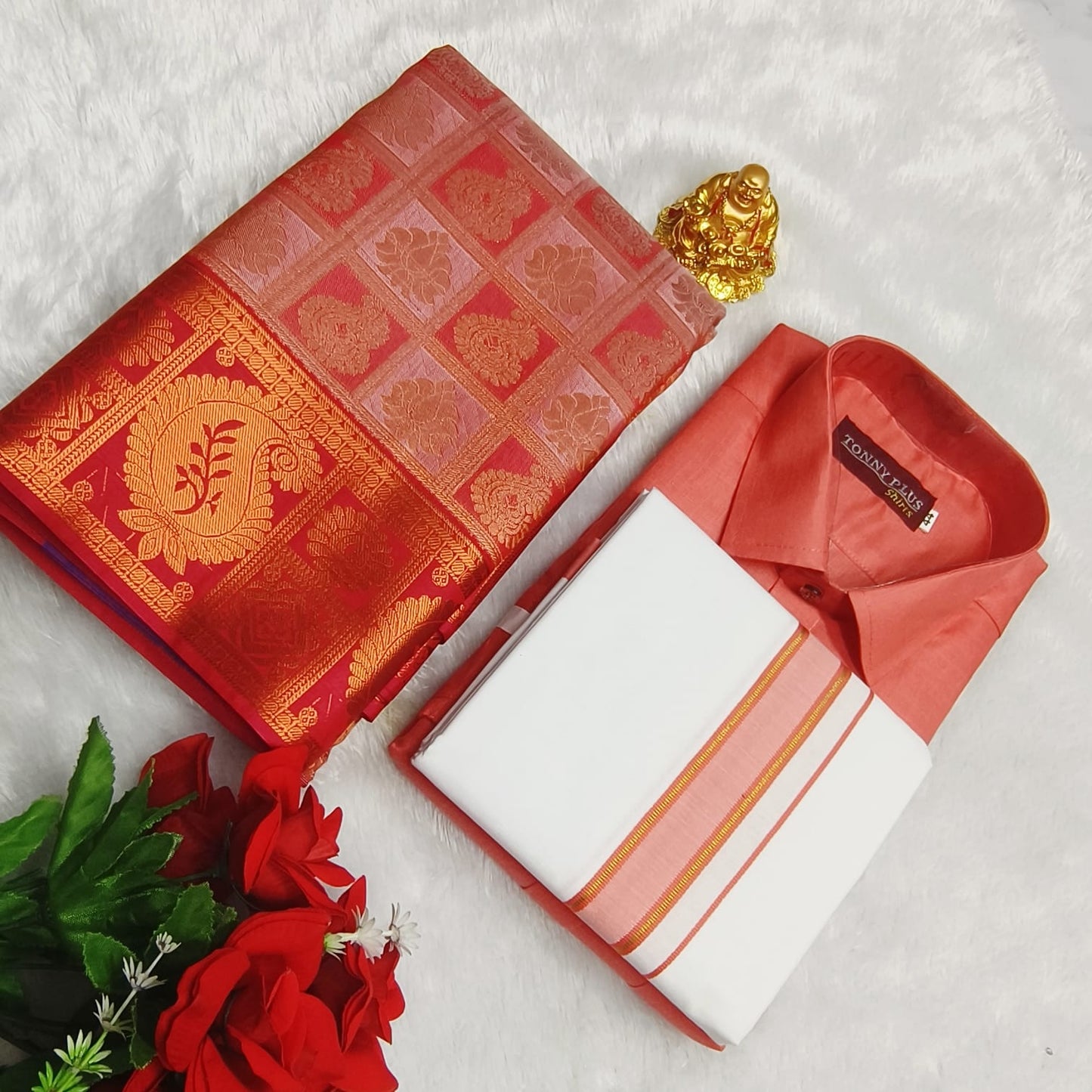 Silk Saree and Cotton Shirt Combos(His and Her Combos)