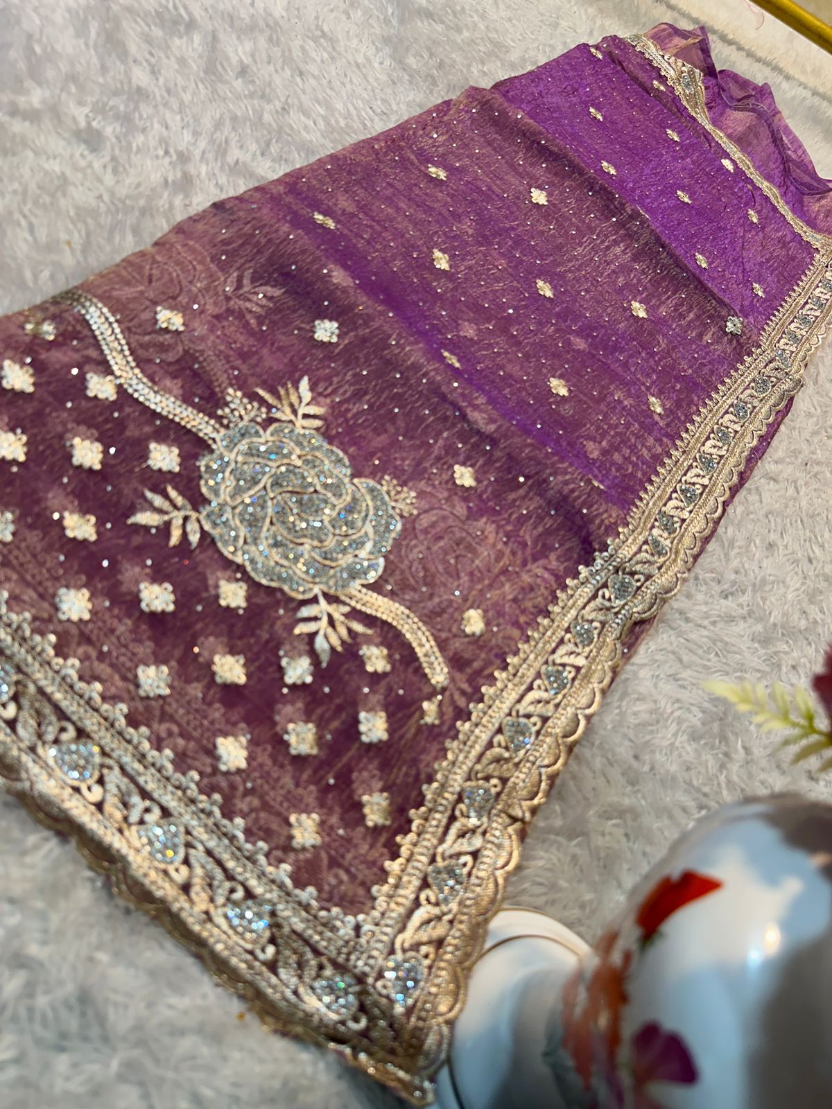 Crush Tissue Partywear Saree