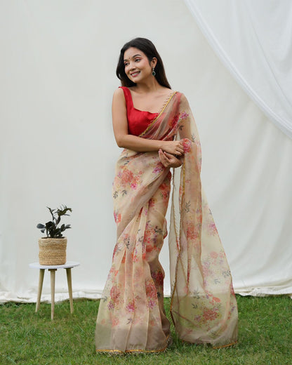 Trending Floral Organza Saree