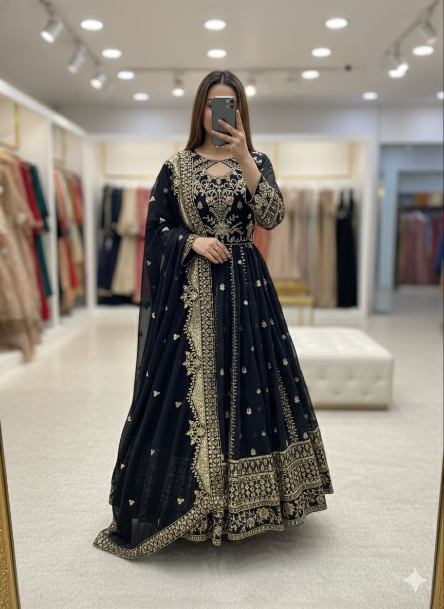 Designer Faux Georgette Anarkali Gown