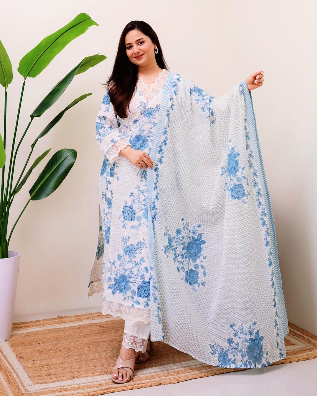 Printed Straight Kurti Pant Set