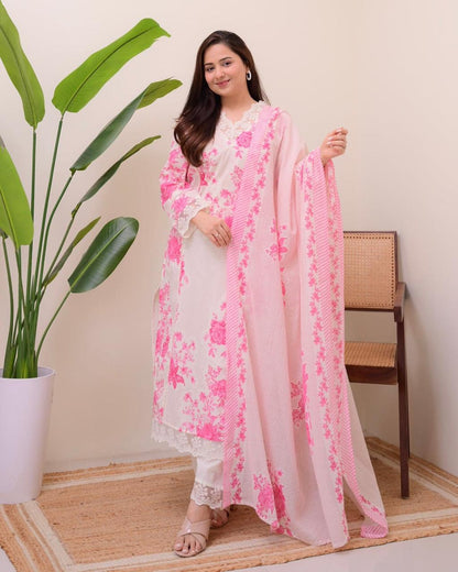 Printed Straight Kurti Pant Set