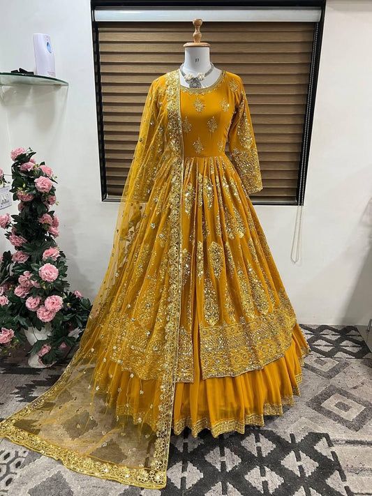 Partywear Heavy Embroidered Leheng