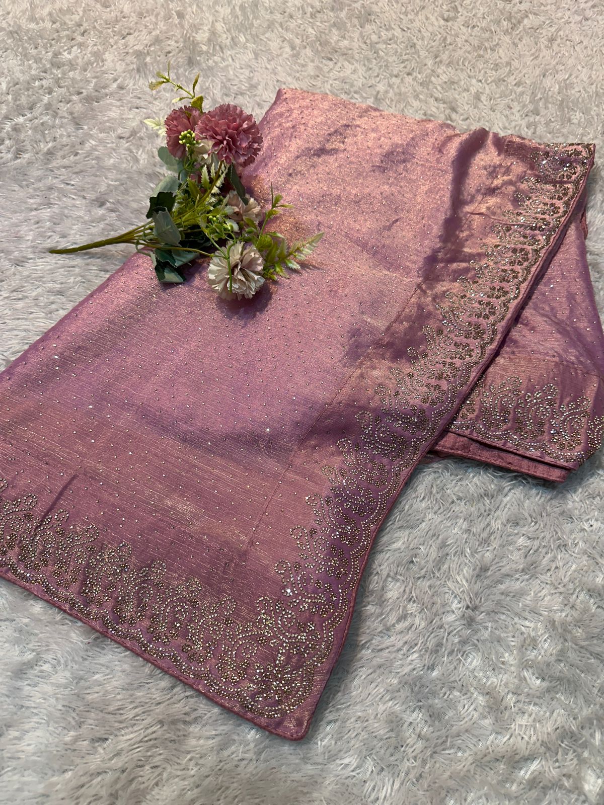 Fendi Shiffon Premium Saree with Shadow Siroski