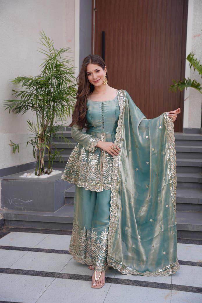 Designer Two-Toned Sharara Suit